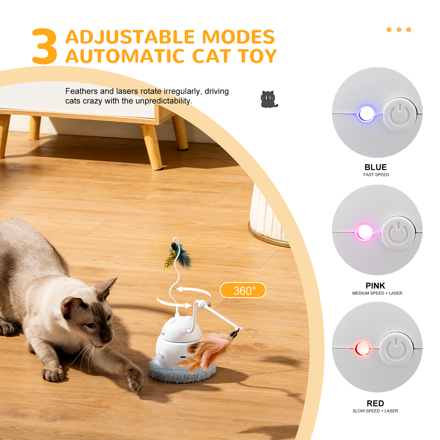 Multi-Functional Smart Cat Toy  (White)