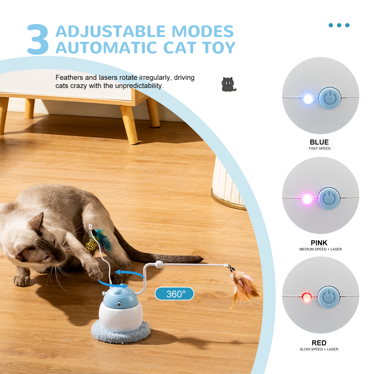 Multiple-Functional  Smart Cat Toy   (Blue)