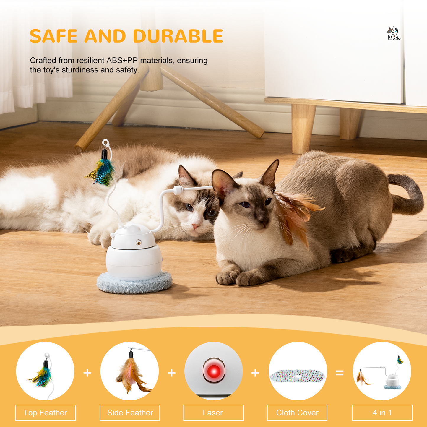 Multi-Functional Smart Cat Toy  (White)