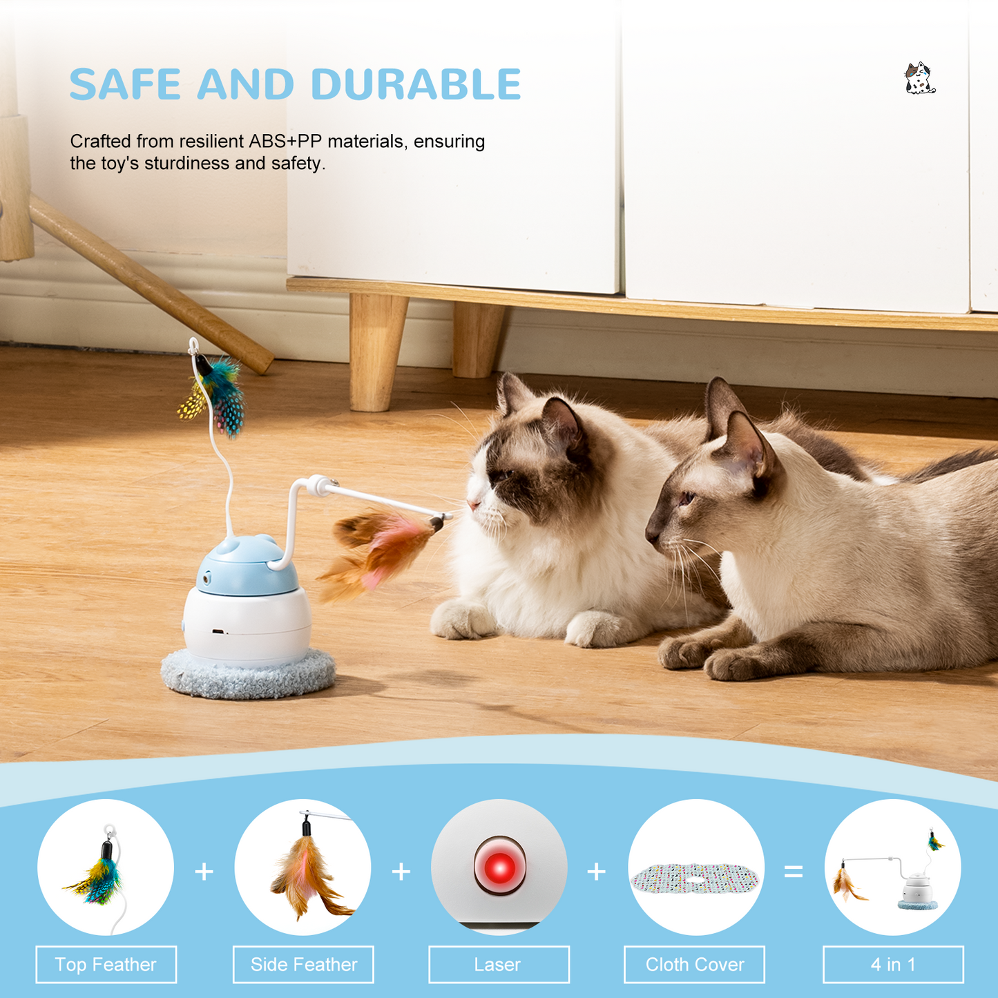 Multiple-Functional  Smart Cat Toy   (Blue)